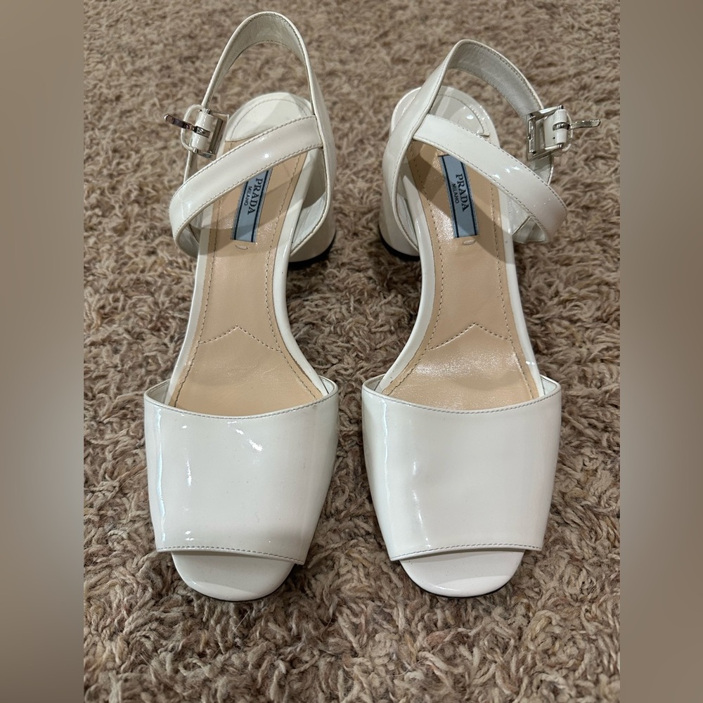 Prada patent block heels
